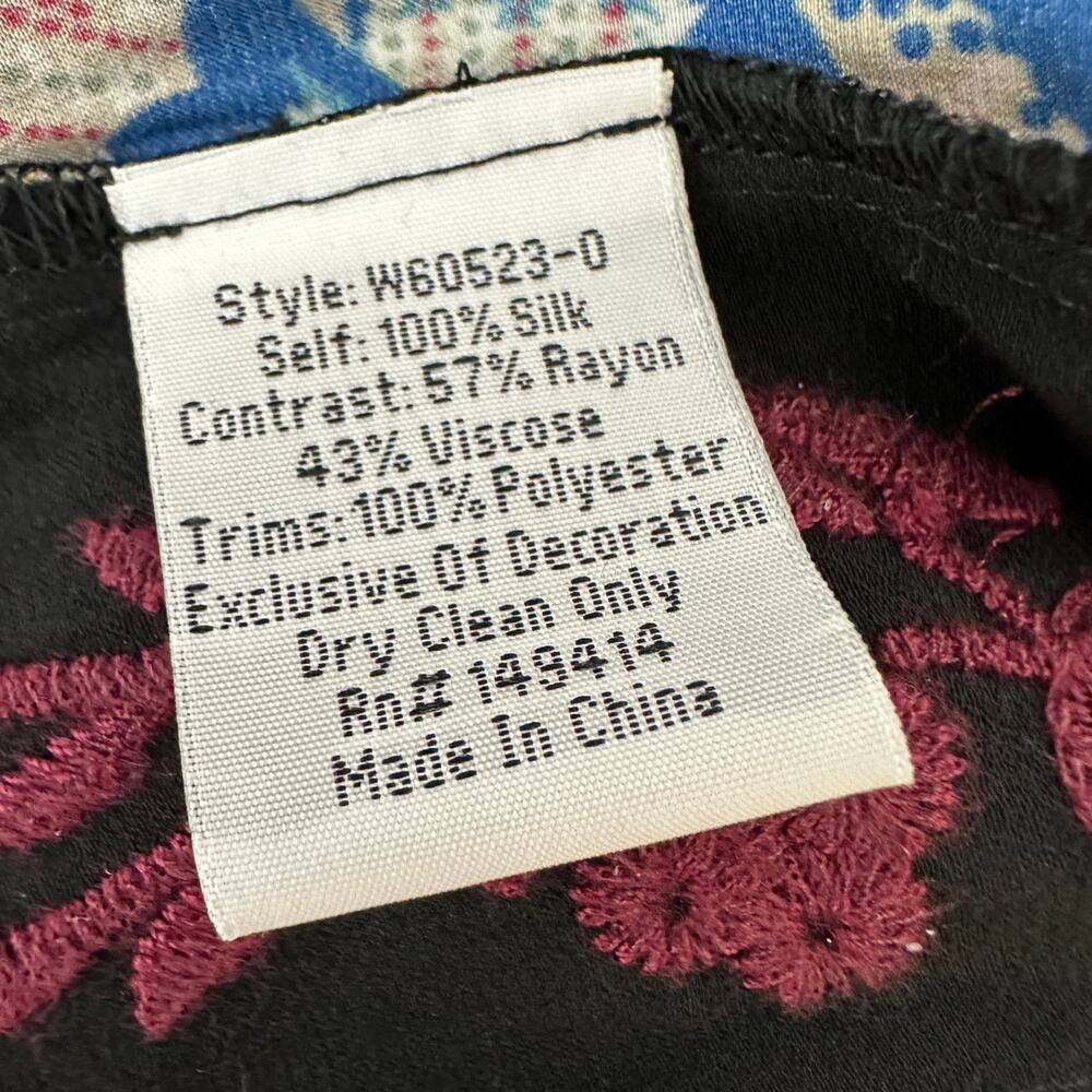 Johnny Was Sidonia Silk Lounge Pant Pull On Floral Embroidery Resort XXL NWT - Picture 13 of 15